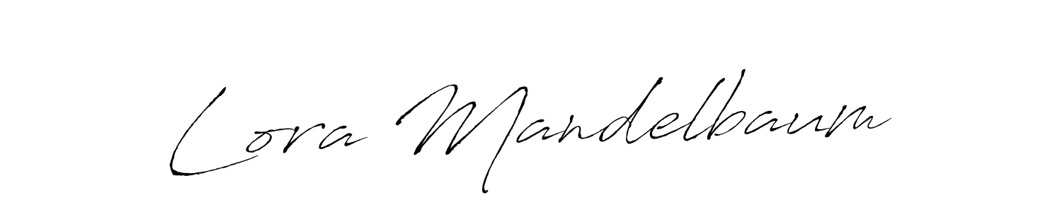 How to make Lora Mandelbaum name signature. Use Antro_Vectra style for creating short signs online. This is the latest handwritten sign. Lora Mandelbaum signature style 6 images and pictures png