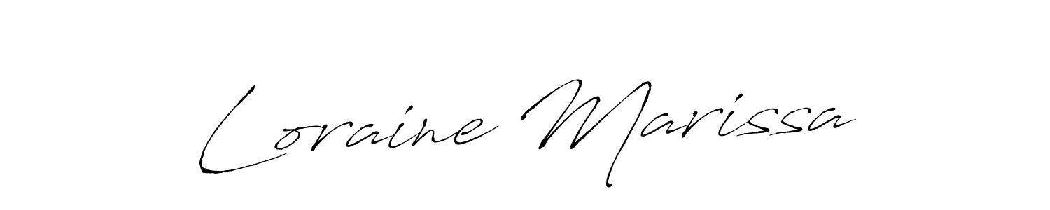 Create a beautiful signature design for name Loraine Marissa. With this signature (Antro_Vectra) fonts, you can make a handwritten signature for free. Loraine Marissa signature style 6 images and pictures png