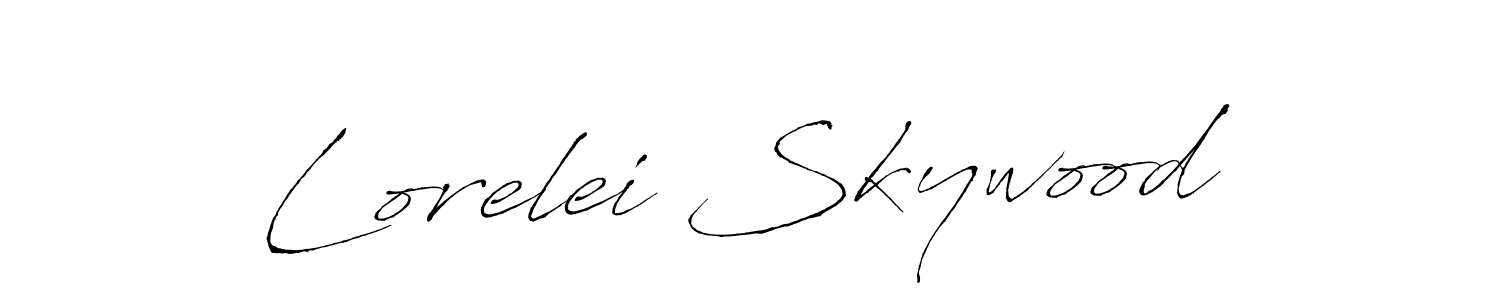 How to make Lorelei Skywood name signature. Use Antro_Vectra style for creating short signs online. This is the latest handwritten sign. Lorelei Skywood signature style 6 images and pictures png
