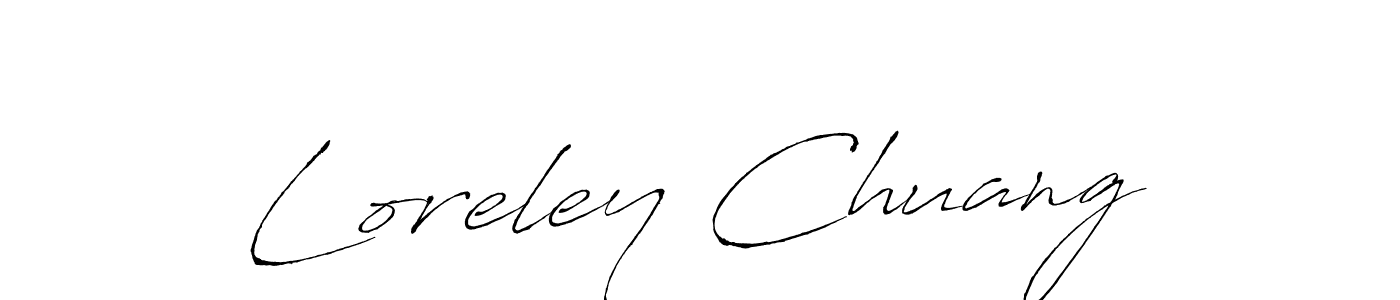 How to make Loreley Chuang name signature. Use Antro_Vectra style for creating short signs online. This is the latest handwritten sign. Loreley Chuang signature style 6 images and pictures png