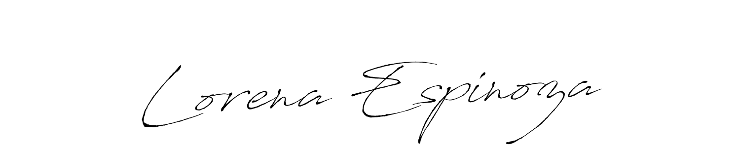Antro_Vectra is a professional signature style that is perfect for those who want to add a touch of class to their signature. It is also a great choice for those who want to make their signature more unique. Get Lorena Espinoza name to fancy signature for free. Lorena Espinoza signature style 6 images and pictures png