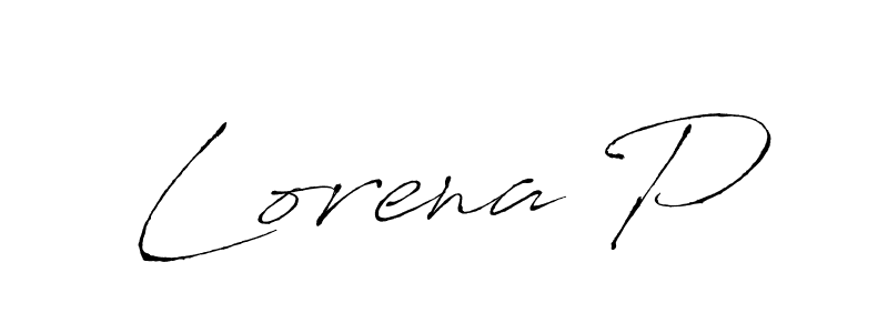 Lorena P stylish signature style. Best Handwritten Sign (Antro_Vectra) for my name. Handwritten Signature Collection Ideas for my name Lorena P. Lorena P signature style 6 images and pictures png