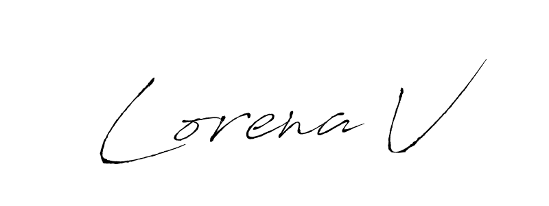 Also we have Lorena V name is the best signature style. Create professional handwritten signature collection using Antro_Vectra autograph style. Lorena V signature style 6 images and pictures png