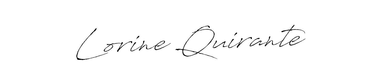 Make a beautiful signature design for name Lorine Quirante. With this signature (Antro_Vectra) style, you can create a handwritten signature for free. Lorine Quirante signature style 6 images and pictures png