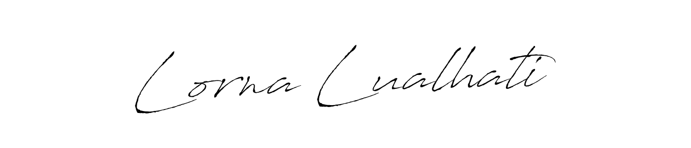 Antro_Vectra is a professional signature style that is perfect for those who want to add a touch of class to their signature. It is also a great choice for those who want to make their signature more unique. Get Lorna Lualhati name to fancy signature for free. Lorna Lualhati signature style 6 images and pictures png