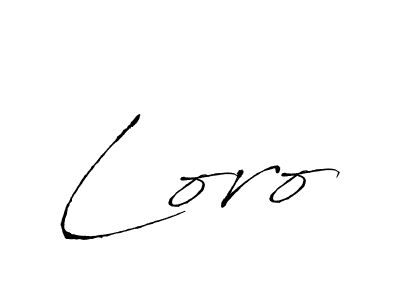 Create a beautiful signature design for name Loro. With this signature (Antro_Vectra) fonts, you can make a handwritten signature for free. Loro signature style 6 images and pictures png