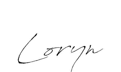 Use a signature maker to create a handwritten signature online. With this signature software, you can design (Antro_Vectra) your own signature for name Loryn. Loryn signature style 6 images and pictures png