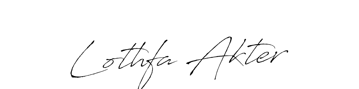 Design your own signature with our free online signature maker. With this signature software, you can create a handwritten (Antro_Vectra) signature for name Lothfa Akter. Lothfa Akter signature style 6 images and pictures png