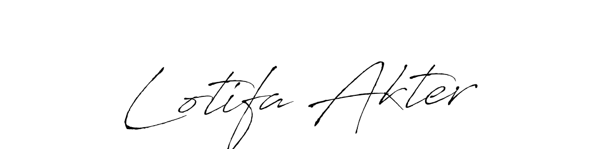 How to make Lotifa Akter name signature. Use Antro_Vectra style for creating short signs online. This is the latest handwritten sign. Lotifa Akter signature style 6 images and pictures png