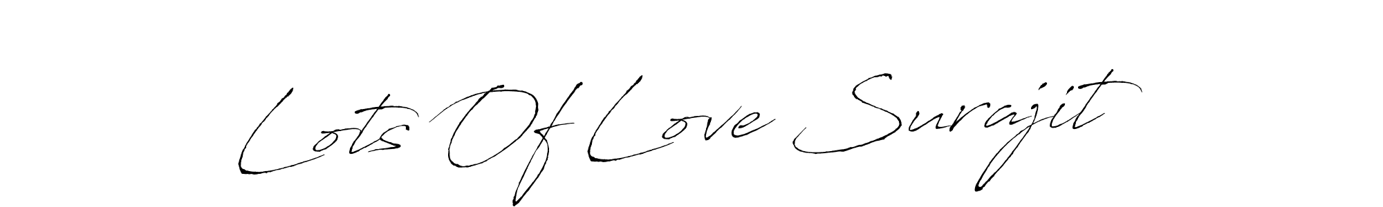 Also we have Lots Of Love Surajit name is the best signature style. Create professional handwritten signature collection using Antro_Vectra autograph style. Lots Of Love Surajit signature style 6 images and pictures png
