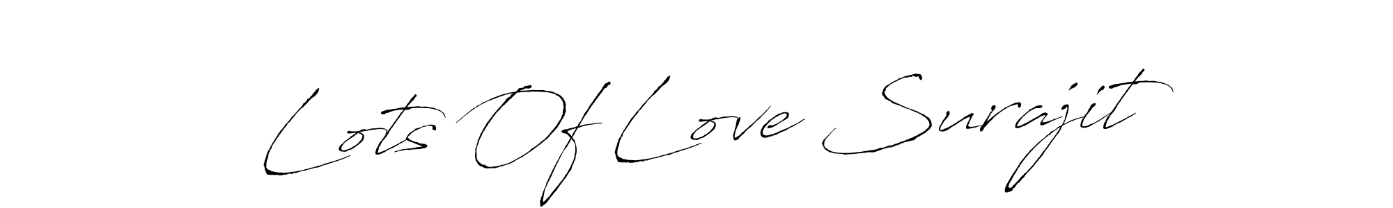 Also we have Lots Of Love Surajit name is the best signature style. Create professional handwritten signature collection using Antro_Vectra autograph style. Lots Of Love Surajit signature style 6 images and pictures png