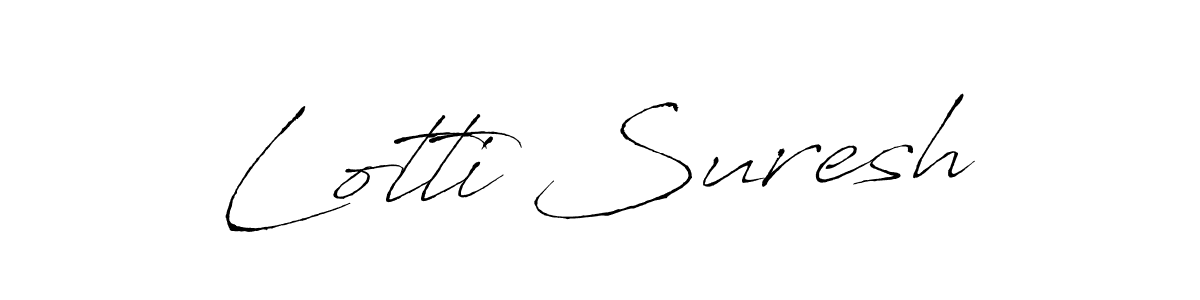 The best way (Antro_Vectra) to make a short signature is to pick only two or three words in your name. The name Lotti Suresh include a total of six letters. For converting this name. Lotti Suresh signature style 6 images and pictures png
