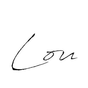 Use a signature maker to create a handwritten signature online. With this signature software, you can design (Antro_Vectra) your own signature for name Lou. Lou signature style 6 images and pictures png