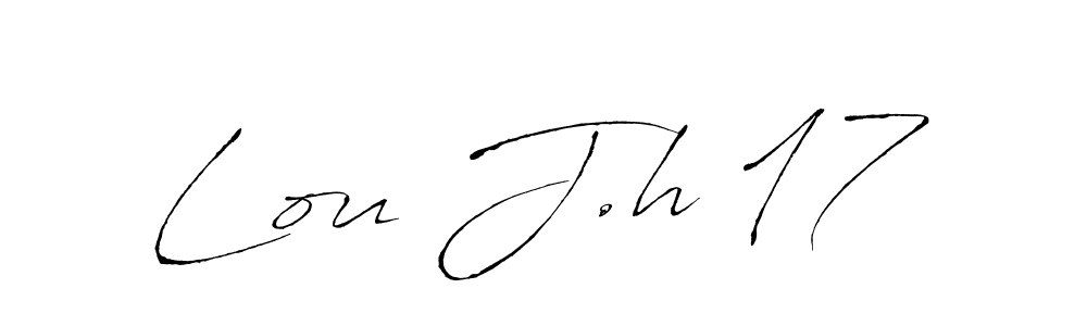 How to make Lou J.h 17 name signature. Use Antro_Vectra style for creating short signs online. This is the latest handwritten sign. Lou J.h 17 signature style 6 images and pictures png