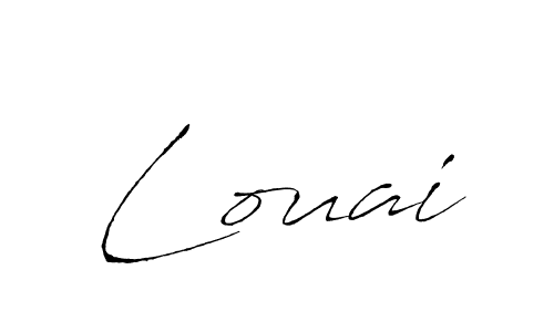 Create a beautiful signature design for name Louai. With this signature (Antro_Vectra) fonts, you can make a handwritten signature for free. Louai signature style 6 images and pictures png