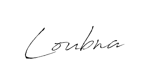 Make a beautiful signature design for name Loubna. With this signature (Antro_Vectra) style, you can create a handwritten signature for free. Loubna signature style 6 images and pictures png