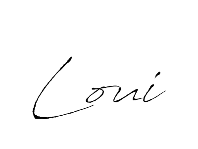 Antro_Vectra is a professional signature style that is perfect for those who want to add a touch of class to their signature. It is also a great choice for those who want to make their signature more unique. Get Loui name to fancy signature for free. Loui signature style 6 images and pictures png