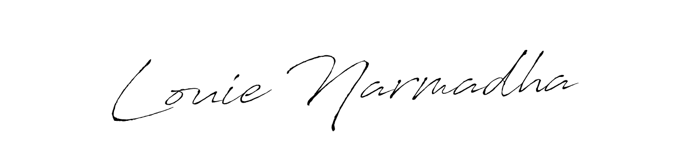This is the best signature style for the Louie Narmadha name. Also you like these signature font (Antro_Vectra). Mix name signature. Louie Narmadha signature style 6 images and pictures png
