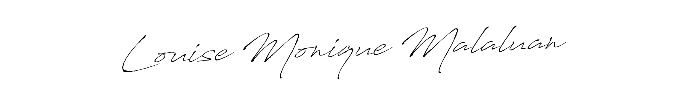 Create a beautiful signature design for name Louise Monique Malaluan. With this signature (Antro_Vectra) fonts, you can make a handwritten signature for free. Louise Monique Malaluan signature style 6 images and pictures png