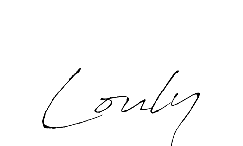 Design your own signature with our free online signature maker. With this signature software, you can create a handwritten (Antro_Vectra) signature for name Louly. Louly signature style 6 images and pictures png