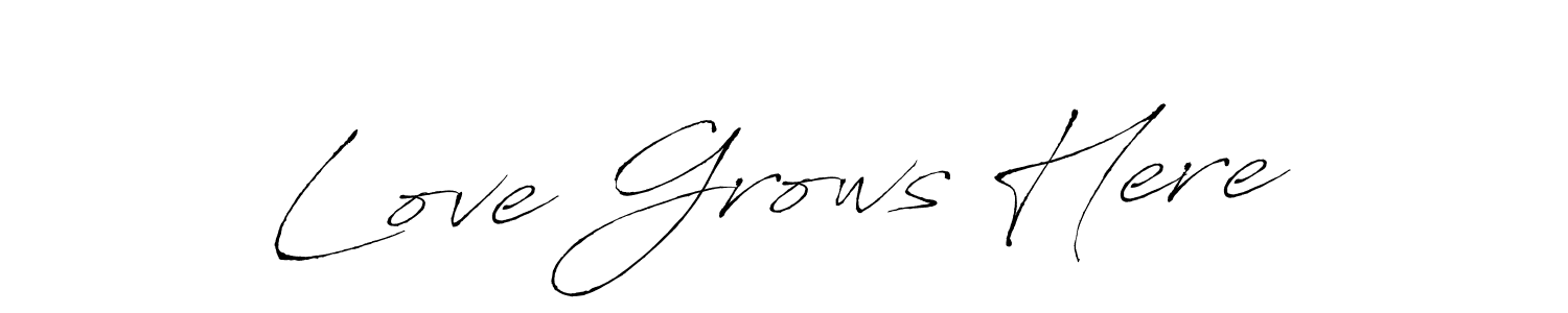 Similarly Antro_Vectra is the best handwritten signature design. Signature creator online .You can use it as an online autograph creator for name Love Grows Here. Love Grows Here signature style 6 images and pictures png