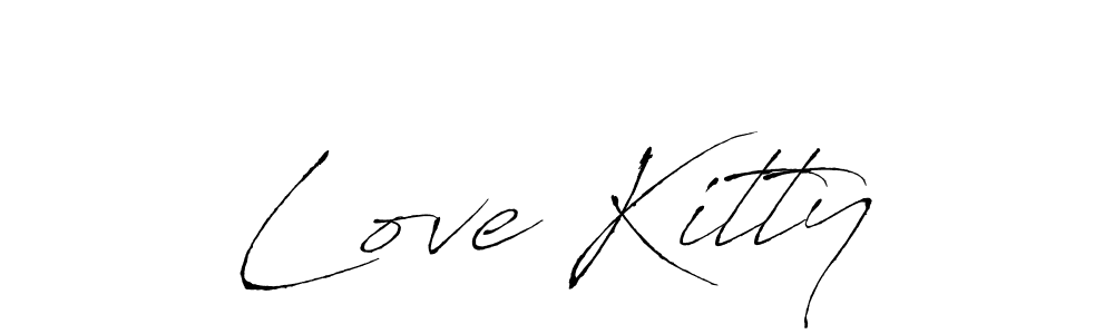 Use a signature maker to create a handwritten signature online. With this signature software, you can design (Antro_Vectra) your own signature for name Love Kitty. Love Kitty signature style 6 images and pictures png