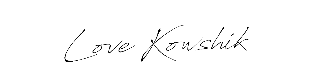 Antro_Vectra is a professional signature style that is perfect for those who want to add a touch of class to their signature. It is also a great choice for those who want to make their signature more unique. Get Love Kowshik name to fancy signature for free. Love Kowshik signature style 6 images and pictures png