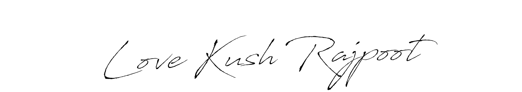 How to make Love Kush Rajpoot name signature. Use Antro_Vectra style for creating short signs online. This is the latest handwritten sign. Love Kush Rajpoot signature style 6 images and pictures png