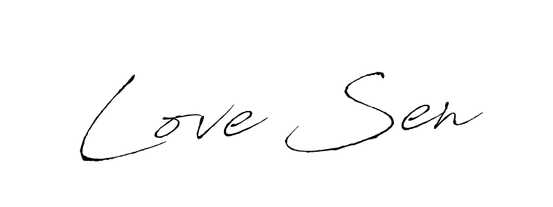 Use a signature maker to create a handwritten signature online. With this signature software, you can design (Antro_Vectra) your own signature for name Love Sen. Love Sen signature style 6 images and pictures png