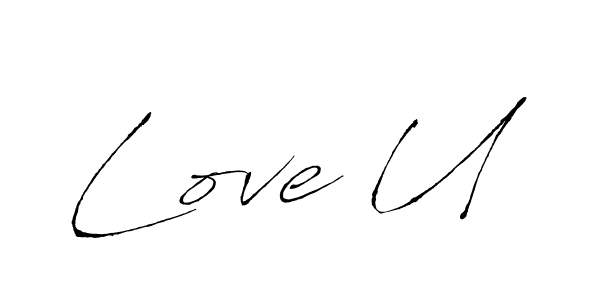 Design your own signature with our free online signature maker. With this signature software, you can create a handwritten (Antro_Vectra) signature for name Love U. Love U signature style 6 images and pictures png