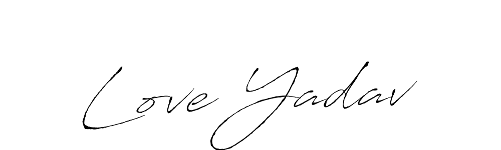 Design your own signature with our free online signature maker. With this signature software, you can create a handwritten (Antro_Vectra) signature for name Love Yadav. Love Yadav signature style 6 images and pictures png