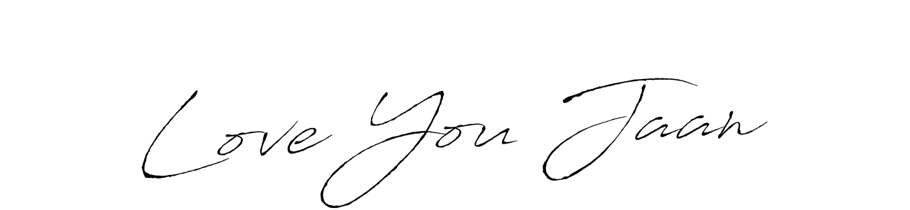 The best way (Antro_Vectra) to make a short signature is to pick only two or three words in your name. The name Love You Jaan include a total of six letters. For converting this name. Love You Jaan signature style 6 images and pictures png