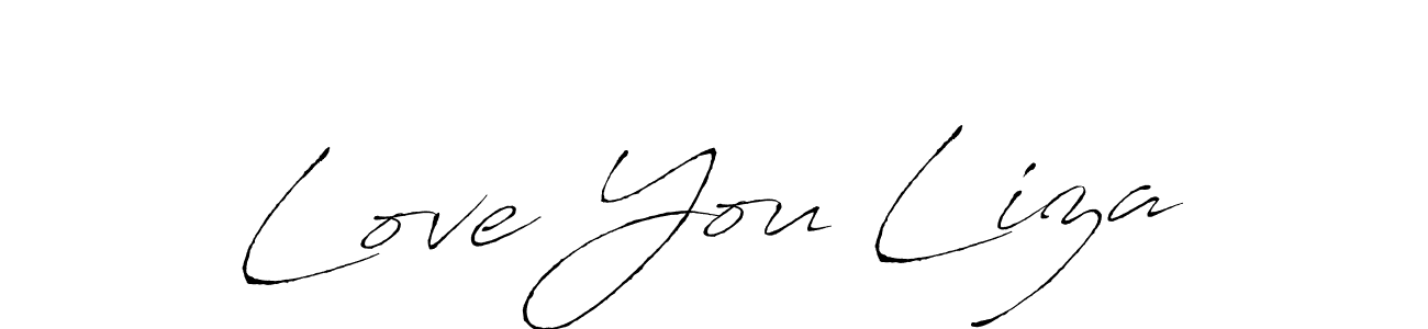 Design your own signature with our free online signature maker. With this signature software, you can create a handwritten (Antro_Vectra) signature for name Love You Liza. Love You Liza signature style 6 images and pictures png