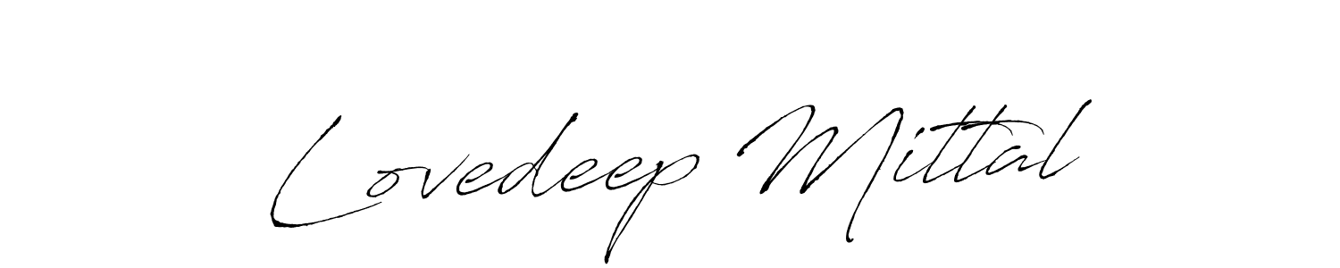How to make Lovedeep Mittal name signature. Use Antro_Vectra style for creating short signs online. This is the latest handwritten sign. Lovedeep Mittal signature style 6 images and pictures png