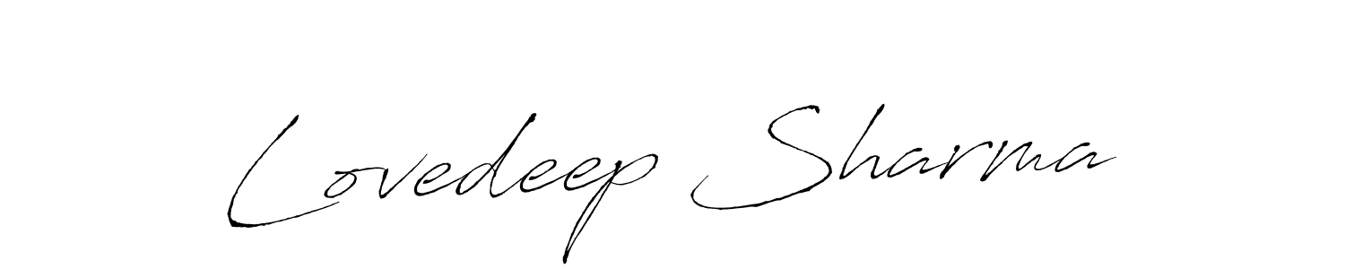 How to make Lovedeep Sharma name signature. Use Antro_Vectra style for creating short signs online. This is the latest handwritten sign. Lovedeep Sharma signature style 6 images and pictures png