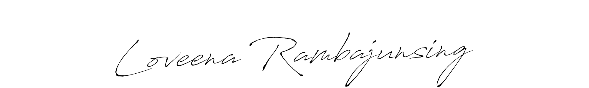 Design your own signature with our free online signature maker. With this signature software, you can create a handwritten (Antro_Vectra) signature for name Loveena Rambajunsing. Loveena Rambajunsing signature style 6 images and pictures png