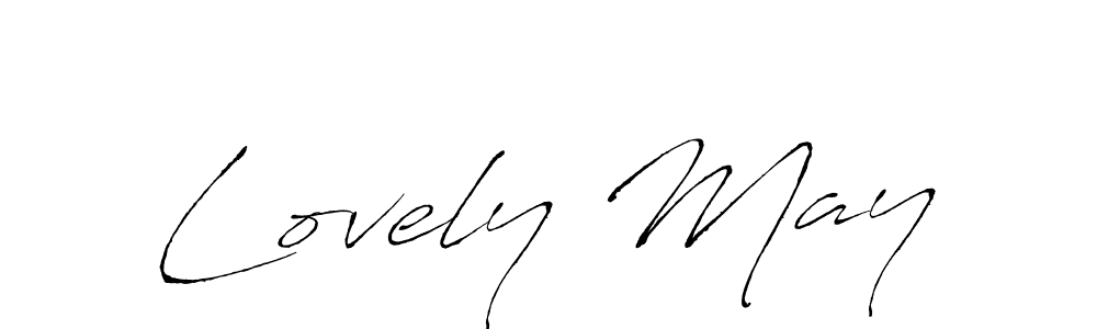 How to make Lovely May name signature. Use Antro_Vectra style for creating short signs online. This is the latest handwritten sign. Lovely May signature style 6 images and pictures png