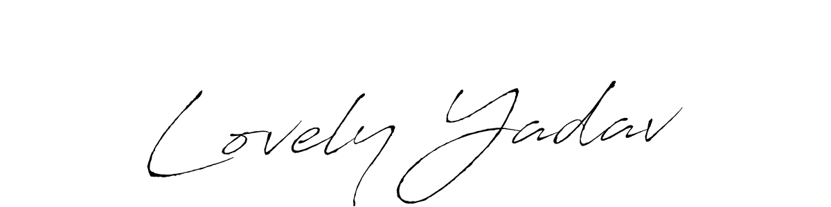 Also You can easily find your signature by using the search form. We will create Lovely Yadav name handwritten signature images for you free of cost using Antro_Vectra sign style. Lovely Yadav signature style 6 images and pictures png