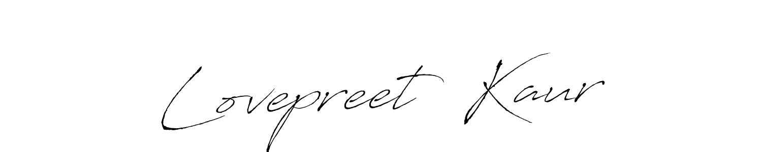 How to make Lovepreet  Kaur name signature. Use Antro_Vectra style for creating short signs online. This is the latest handwritten sign. Lovepreet  Kaur signature style 6 images and pictures png