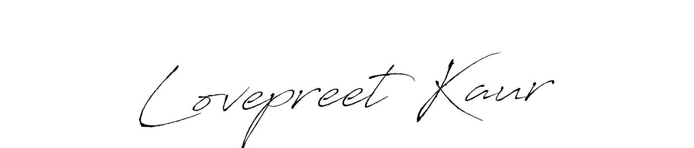 Create a beautiful signature design for name Lovepreet Kaur. With this signature (Antro_Vectra) fonts, you can make a handwritten signature for free. Lovepreet Kaur signature style 6 images and pictures png