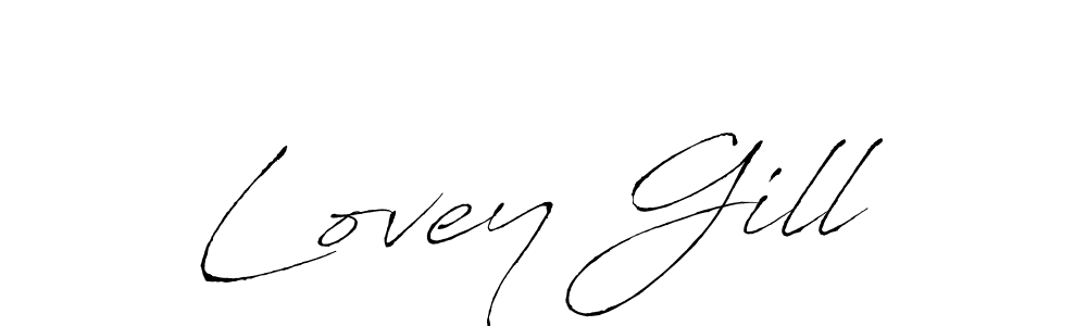 How to make Lovey Gill name signature. Use Antro_Vectra style for creating short signs online. This is the latest handwritten sign. Lovey Gill signature style 6 images and pictures png