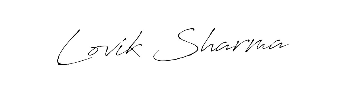 The best way (Antro_Vectra) to make a short signature is to pick only two or three words in your name. The name Lovik Sharma include a total of six letters. For converting this name. Lovik Sharma signature style 6 images and pictures png