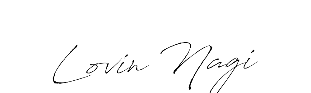 How to make Lovin Nagi name signature. Use Antro_Vectra style for creating short signs online. This is the latest handwritten sign. Lovin Nagi signature style 6 images and pictures png