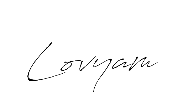 Make a beautiful signature design for name Lovyam. With this signature (Antro_Vectra) style, you can create a handwritten signature for free. Lovyam signature style 6 images and pictures png