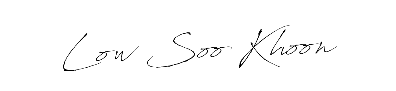 Design your own signature with our free online signature maker. With this signature software, you can create a handwritten (Antro_Vectra) signature for name Low Soo Khoon. Low Soo Khoon signature style 6 images and pictures png