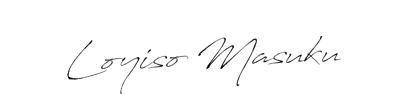 Design your own signature with our free online signature maker. With this signature software, you can create a handwritten (Antro_Vectra) signature for name Loyiso Masuku. Loyiso Masuku signature style 6 images and pictures png