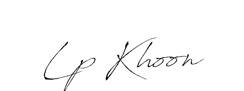 Make a beautiful signature design for name Lp Khoon. With this signature (Antro_Vectra) style, you can create a handwritten signature for free. Lp Khoon signature style 6 images and pictures png