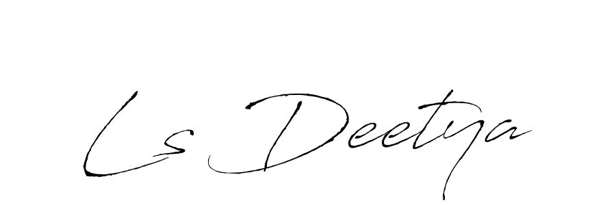 Similarly Antro_Vectra is the best handwritten signature design. Signature creator online .You can use it as an online autograph creator for name Ls Deetya. Ls Deetya signature style 6 images and pictures png