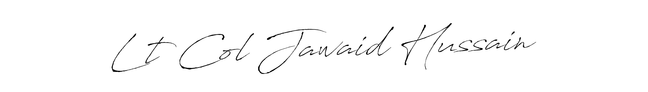 How to make Lt Col Jawaid Hussain name signature. Use Antro_Vectra style for creating short signs online. This is the latest handwritten sign. Lt Col Jawaid Hussain signature style 6 images and pictures png