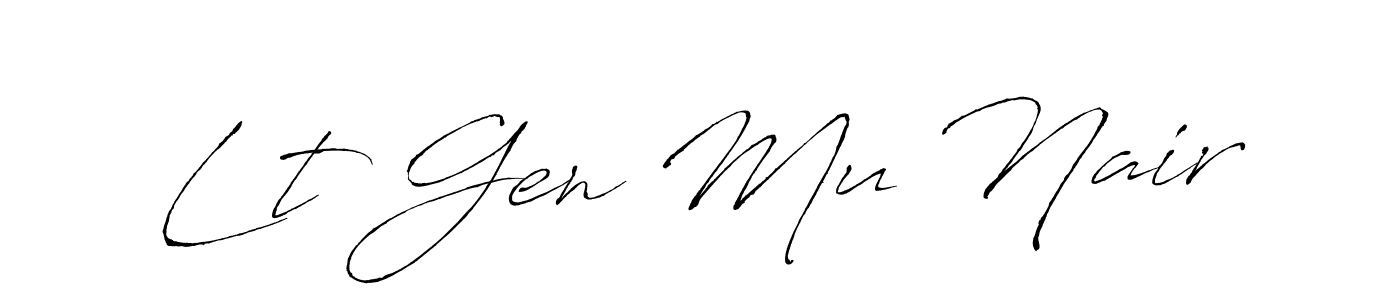 You should practise on your own different ways (Antro_Vectra) to write your name (Lt Gen Mu Nair) in signature. don't let someone else do it for you. Lt Gen Mu Nair signature style 6 images and pictures png